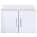 Lexora Geneva 30" W x 22" D Glossy White Bath Vanity and Marble Top