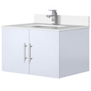 Lexora Geneva 30" W x 22" D Glossy White Bath Vanity Marble Top with Faucet Set