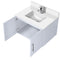 Lexora Geneva 30" W x 22" D Glossy White Bath Vanity Marble Top with Faucet Set