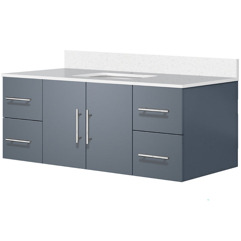 Lexora Geneva 48" W x 22" D Dark Grey Bath Vanity and Marble Top