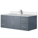 Lexora Geneva 48" W x 22" D Dark Grey Bath Vanity Marble Top and Faucet Set