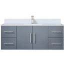 Lexora Geneva 48" W x 22" D Dark Grey Bath Vanity Marble Top and Faucet Set