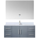 Lexora Geneva 48 " W x 22 " D Dark Grey Bath Vanity Marble Top with Faucet Set and 48" LED Mirror