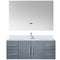 Lexora Geneva 48 " W x 22 " D Dark Grey Bath Vanity Marble Top with Faucet Set and 48" LED Mirror