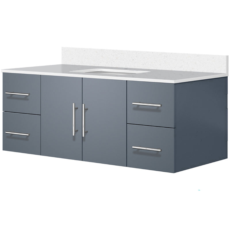 Lexora Geneva 48" W x 22" D Dark Grey Bath Vanity and Marble Top