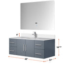 Lexora Geneva 48" W x 22" D Dark Grey Bath Vanity Marble Top and Faucet Set