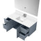 Lexora Geneva 48 " W x 22 " D Dark Grey Bath Vanity Marble Top with Faucet Set and 48" LED Mirror