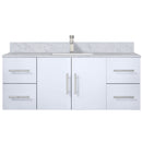 Lexora Geneva 48" W x 22" D Glossy White Bath Vanity Marble Top and Faucet Set