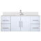 Lexora Geneva 48" W x 22" D Glossy White Bath Vanity Marble Top and Faucet Set