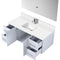 Lexora Geneva 48 " W x 22 " D Glossy White Bath Vanity Marble Top with Faucet Set and 48" LED Mirror