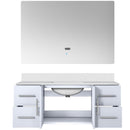 Lexora Geneva 48 " W x 22 " D Glossy White Bath Vanity Marble Top and 48" LED Mirror