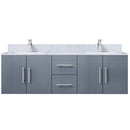 Lexora Geneva 60 " W x 22 " D Dark Grey Double Bath Vanity Marble Top and Faucet Set