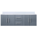 Lexora Geneva 60 " W x 22 " D Dark Grey Double Bath Vanity and Marble Top