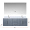 Lexora Geneva 60" W x 22" D Dark Grey Double Bath Vanity Marble Top and 60" LED Mirror