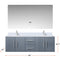 Lexora Geneva 60" W x 22" D Dark Grey Double Bath Vanity Carrara Marble Top with Faucet Set and 60" LED Mirror