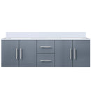 Lexora Geneva 60 " W x 22 " D Dark Grey Double Bath Vanity and Marble Top