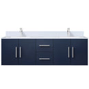 Lexora Geneva 60" W x 22" D Navy Blue Double Bath Vanity Marble Top and Faucet Set