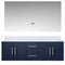 Lexora Geneva 60" W x 22" D Navy Blue Double Bath Vanity Marble Top and 60" LED Mirror