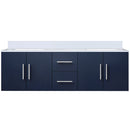 Lexora Geneva 60 " W x 22 " D Navy Blue Double Bath Vanity and Marble Top