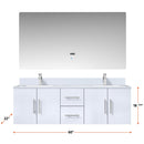 Lexora Geneva 60 " W x 22 " D Glossy White Double Bath Vanity and Marble Top