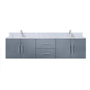 Lexora Geneva 72" W x 22" D Dark Grey Double Bath Vanity Marble Top with Faucet Set