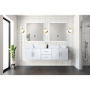 Lexora Geneva 72" W x 22" D Glossy White Double Bath Vanity Marble Top with Faucet Set