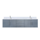 Lexora Geneva 80" W x 22" D Dark Grey Double Bath Vanity and Marble Top with Faucet Set