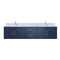 Lexora Geneva 80" W x 22" D Navy Blue Double Bath Vanity and Marble Top with Faucet Set