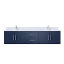 Lexora Geneva 80" W x 22" D Navy Blue Double Bath Vanity and Marble Top with Faucet Set