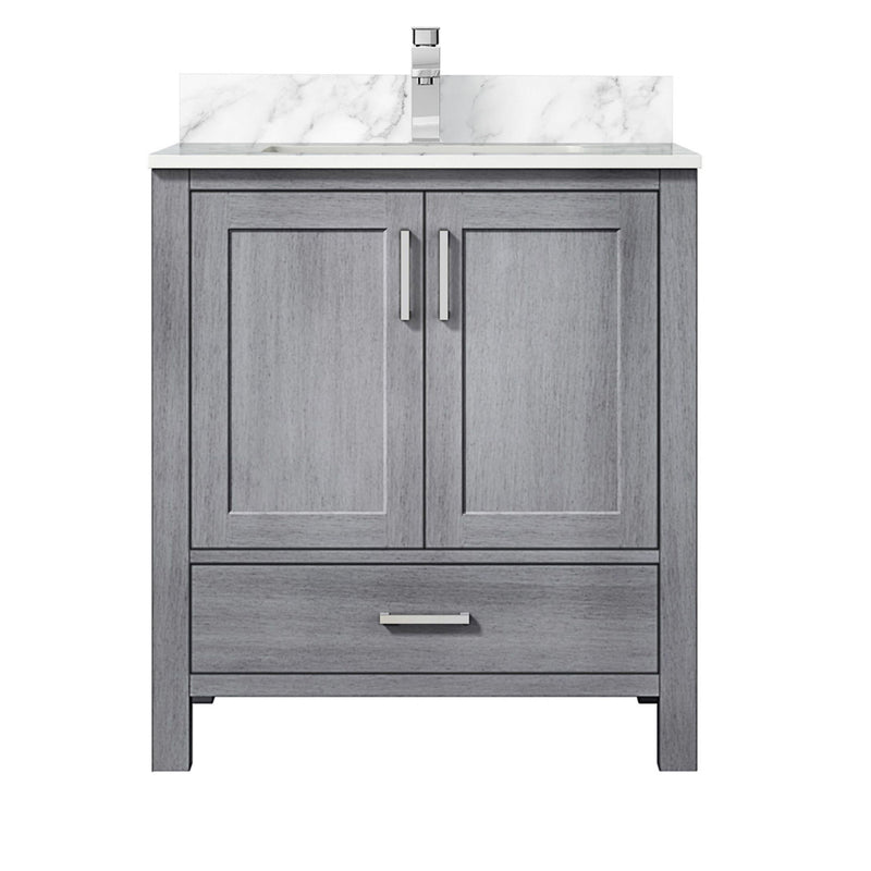 Lexora Jacques 30" W x 22" D Bath Vanity, Marble Top with Faucet Set