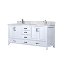 Lexora Jacques 72" W x 22" D Double Bath Vanity and Marble Top with Faucet Set