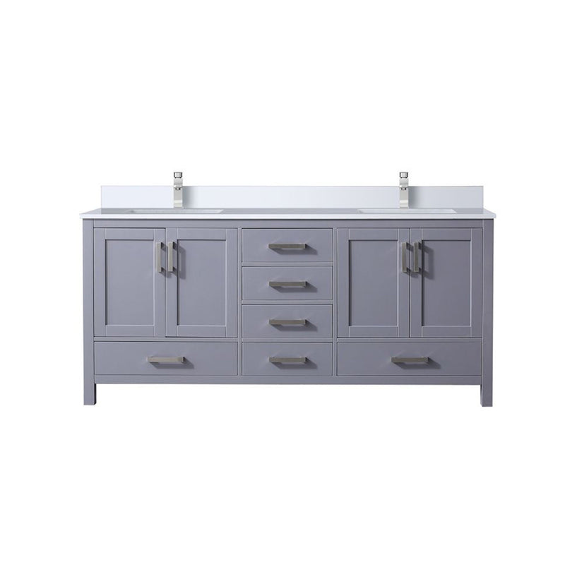 Lexora Jacques 72" W x 22" D Double Bath Vanity and Marble Top with Faucet Set