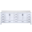 Lexora Jacques 84" W x 22" D White Double Bath Vanity and Marble Top