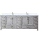 Lexora Jacques 84" W x 22" D Distressed Grey Double Bath Vanity with Marble Top and Faucet Set