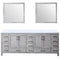 Lexora Jacques 84" W x 22" D Distressed Grey Double Bath Vanity with Marble Top and 34" Mirrors