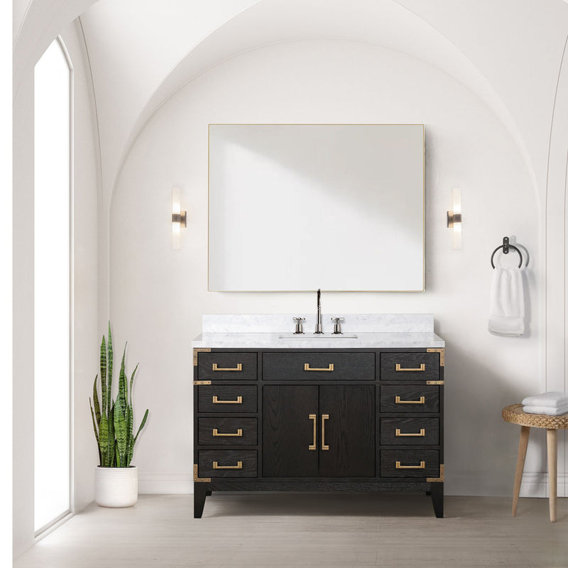 Lexora Laurel 48" W x 22" D Single Bath Vanity and Carrara Marble Top