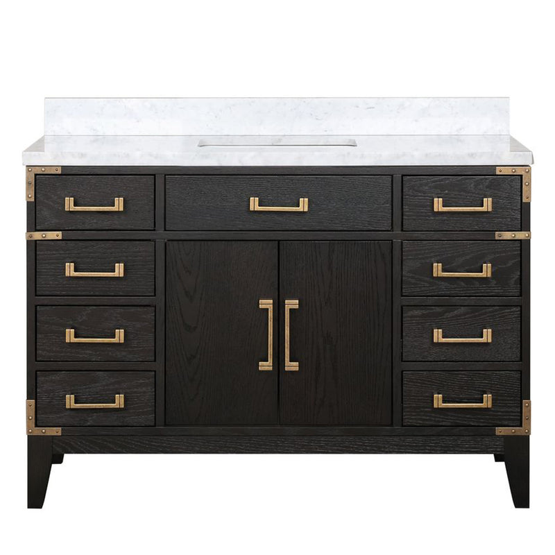 Lexora Laurel 48" W x 22" D Single Bath Vanity and Carrara Marble Top