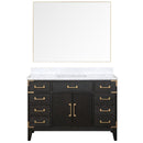 Lexora Laurel 48" W x 22" D Single Bath Vanity Carrara Marble Top and 46" Mirror