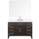 Lexora Laurel 48" W x 22" D Single Bath Vanity Carrara Marble Top with Faucet Set and 46" Mirror