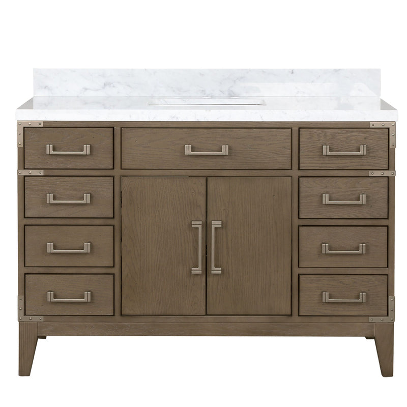 Lexora Laurel 48" W x 22" D Single Bath Vanity and Carrara Marble Top