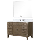 Lexora Laurel 48" W x 22" D Single Bath Vanity Carrara Marble Top with Faucet Set and 46" Mirror