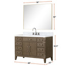 Lexora Laurel 48" W x 22" D Single Bath Vanity Carrara Marble Top with Faucet Set and 46" Mirror