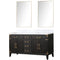 Lexora Laurel 60" W x 22" D Double Bath Vanity Carrara Marble Top and 28" Mirrors