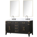 Lexora Laurel 60" W x 22" D Double Bath Vanity Carrara Marble Top with Faucet Set and 28" Mirrors