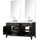 Lexora Laurel 60" W x 22" D Double Bath Vanity Carrara Marble Top with Faucet Set and 28" Mirrors