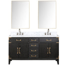 Lexora Laurel 60" W x 22" D Double Bath Vanity Carrara Marble Top with Faucet Set and 28" Mirrors