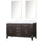 Lexora Laurel 60" W x 22" D Double Bath Vanity Carrara Marble Top and 28" Mirrors