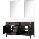 Lexora Laurel 60" W x 22" D Double Bath Vanity Carrara Marble Top and 28" Mirrors