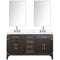 Lexora Laurel 60" W x 22" D Double Bath Vanity Carrara Marble Top with Faucet Set and 28" Mirrors