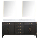 Lexora Laurel 72" W x 22" D Double Bath Vanity Carrara Marble Top and 34" Mirrors